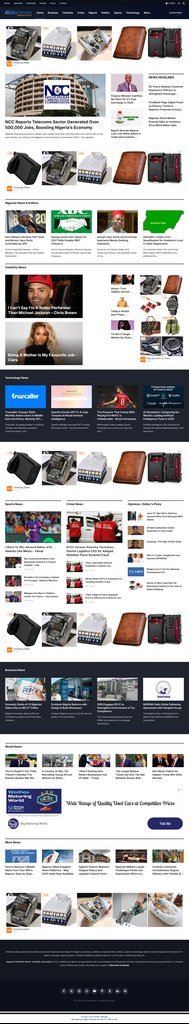 Screenshot of the InfoStride News website