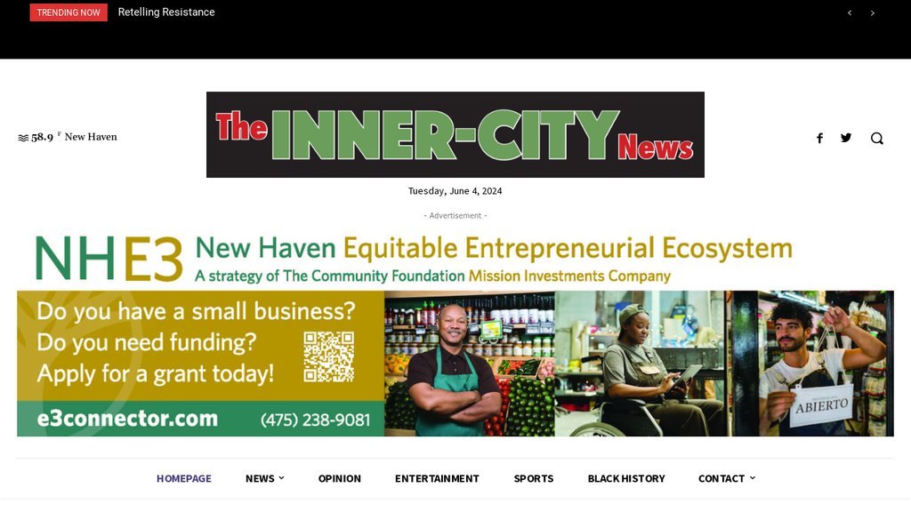 Screenshot of the Inner City News website