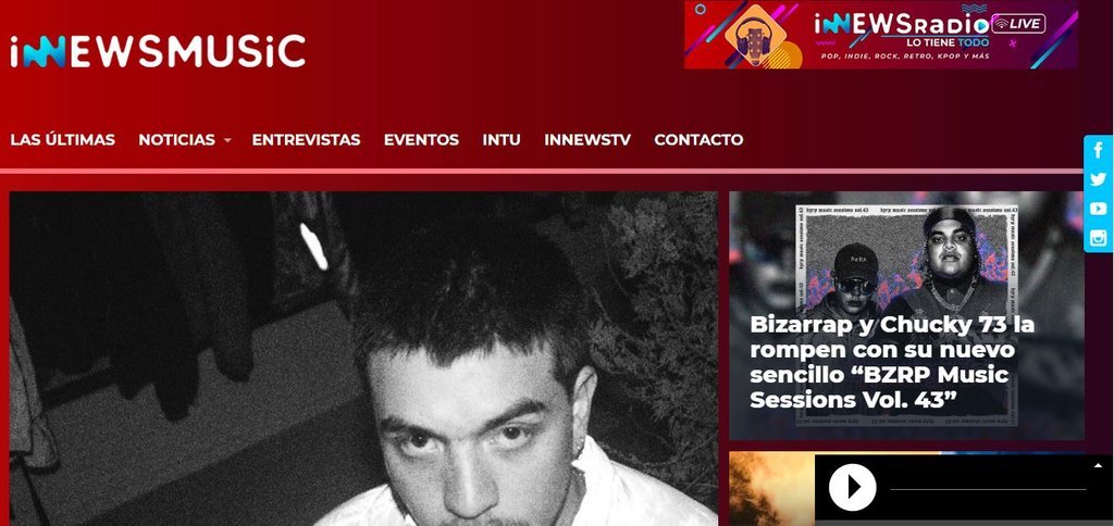 Screenshot of the Innewsmusic website