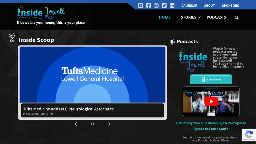 Screenshot of the InsideLowell website