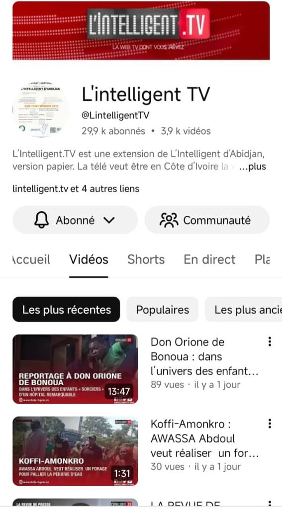 Screenshot of the Intelligent.TV website