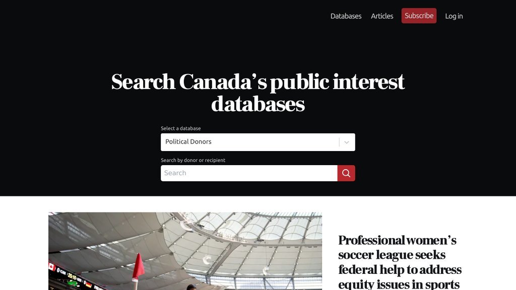 Screenshot of the Investigative Journalism Foundation of Canada website