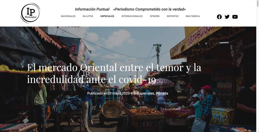Screenshot of the Ip Nicaragua website
