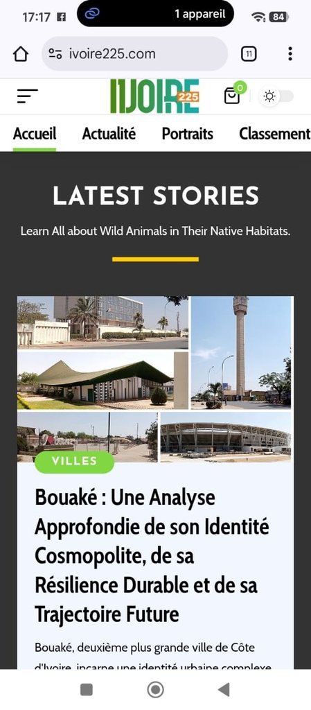 Screenshot of the Ivoire 225 website