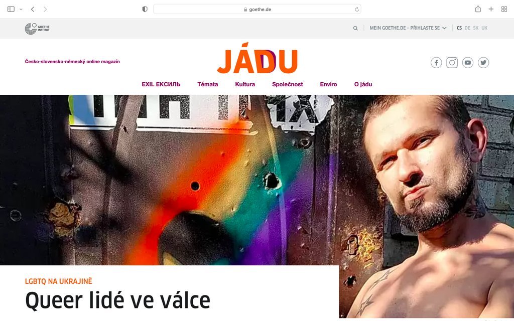 Screenshot of the JÁDU website