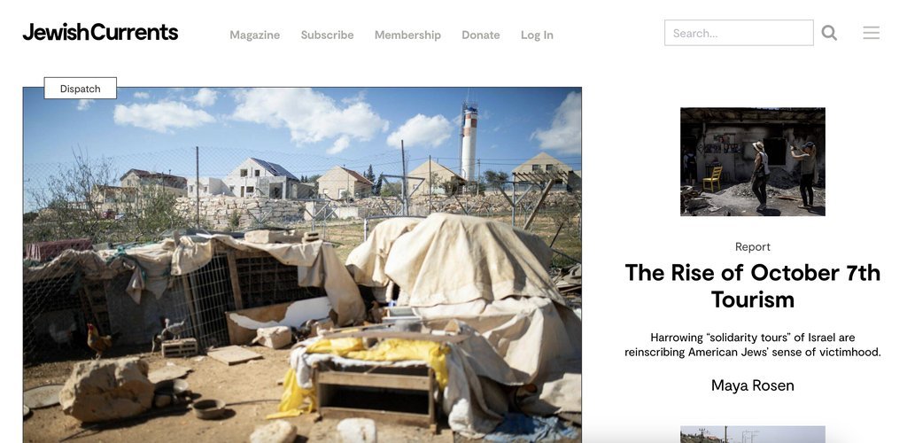 Screenshot of the Jewish Currents website