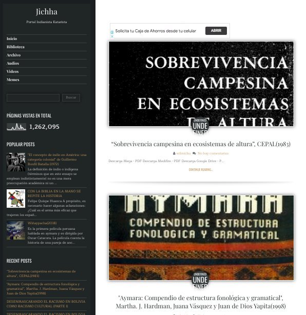 Screenshot of the Jichha website