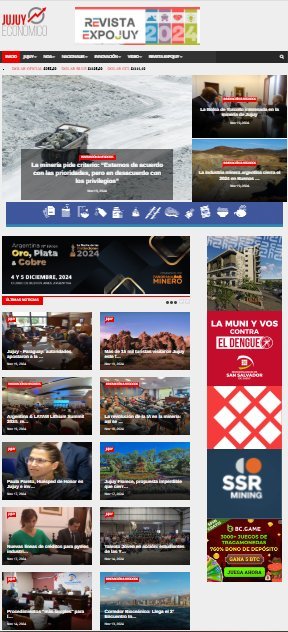 Screenshot of the Jujuy Economico website