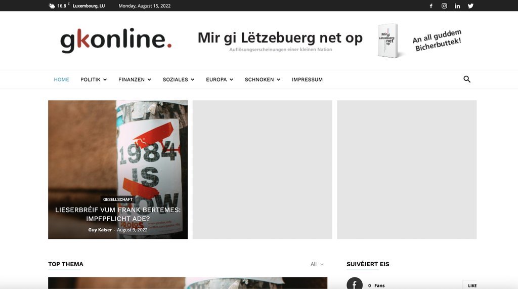 Screenshot of the Kaiser Guy Online website