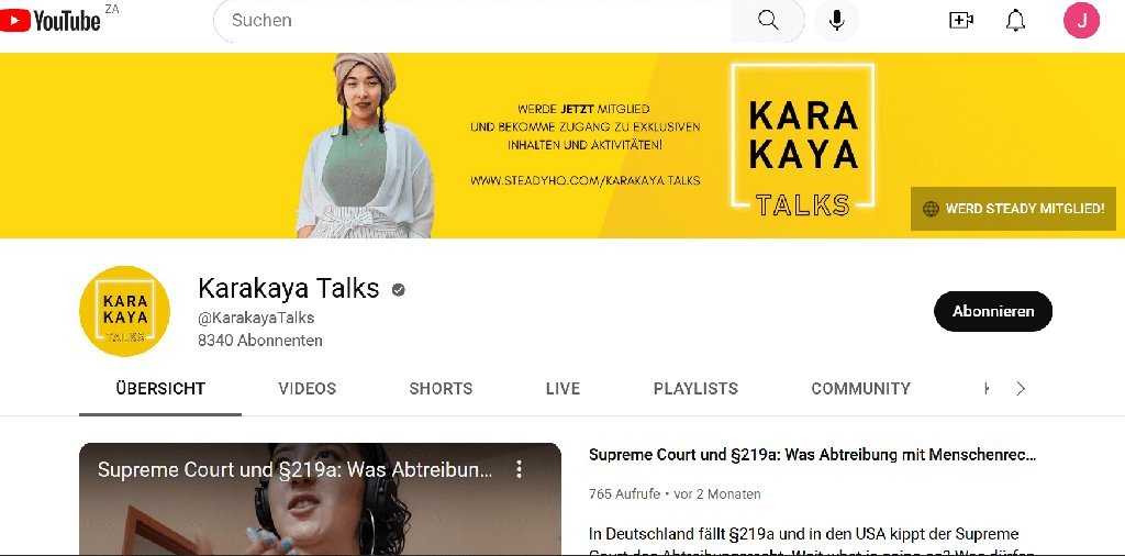 Screenshot of the Karakaya Talks website