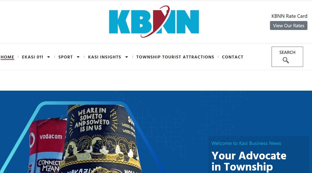 Screenshot of the Kasi Business News Network (KBNN) website