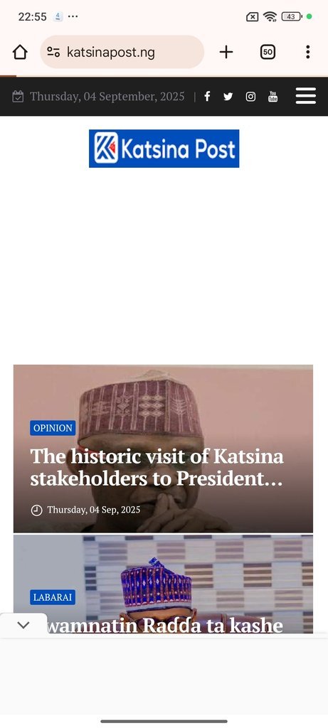 Screenshot of the Katsina Post website