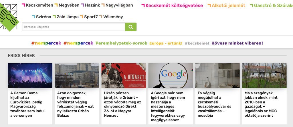 Screenshot of the kecsup website