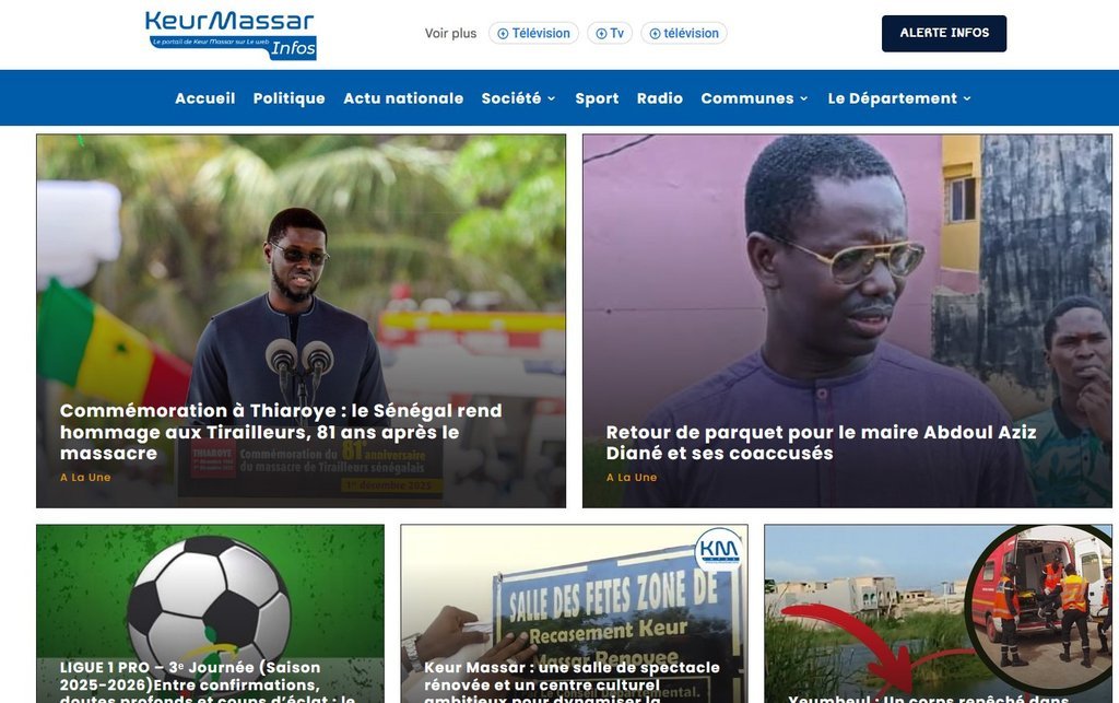 Screenshot of the Keur Massar.info website