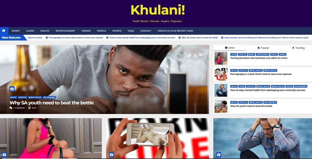 Screenshot of the Khulani.me website
