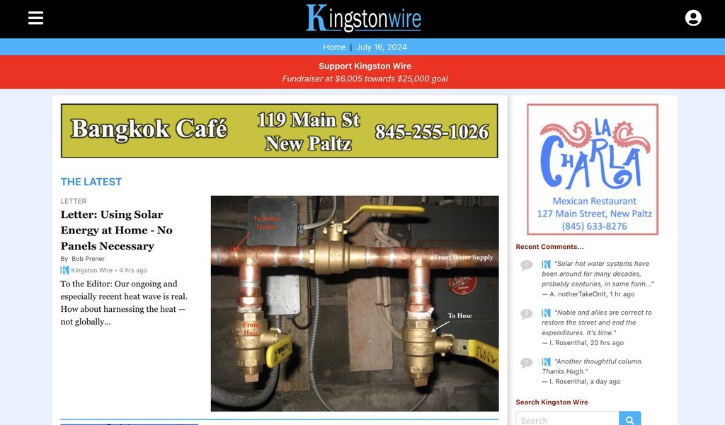 Screenshot of the Kingston Wire website