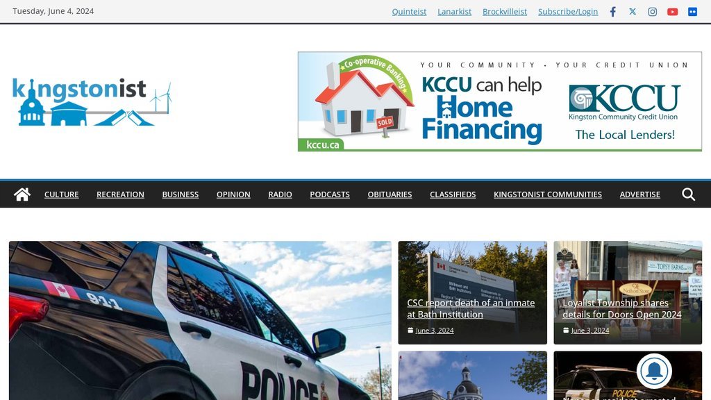 Screenshot of the Kingstonist website