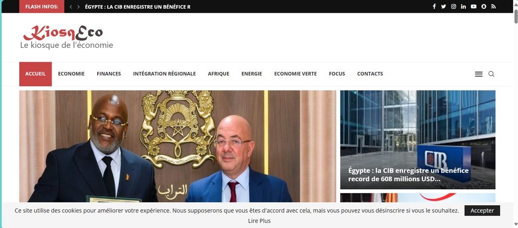Screenshot of the Kiosqeco website