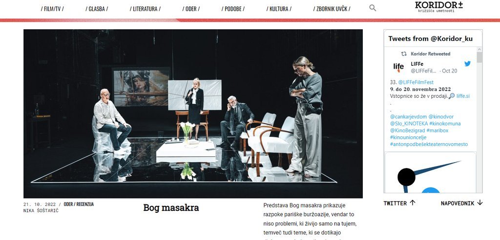 Screenshot of the Koridor website