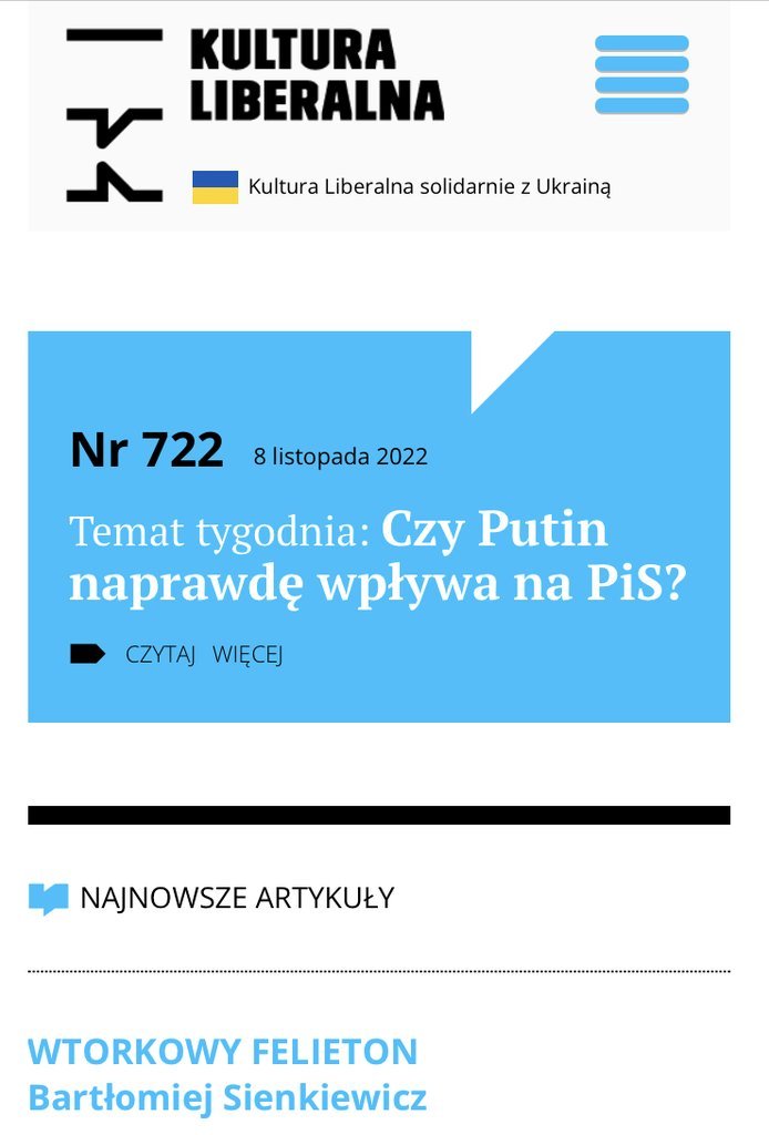Screenshot of the Kultura Liberalna website