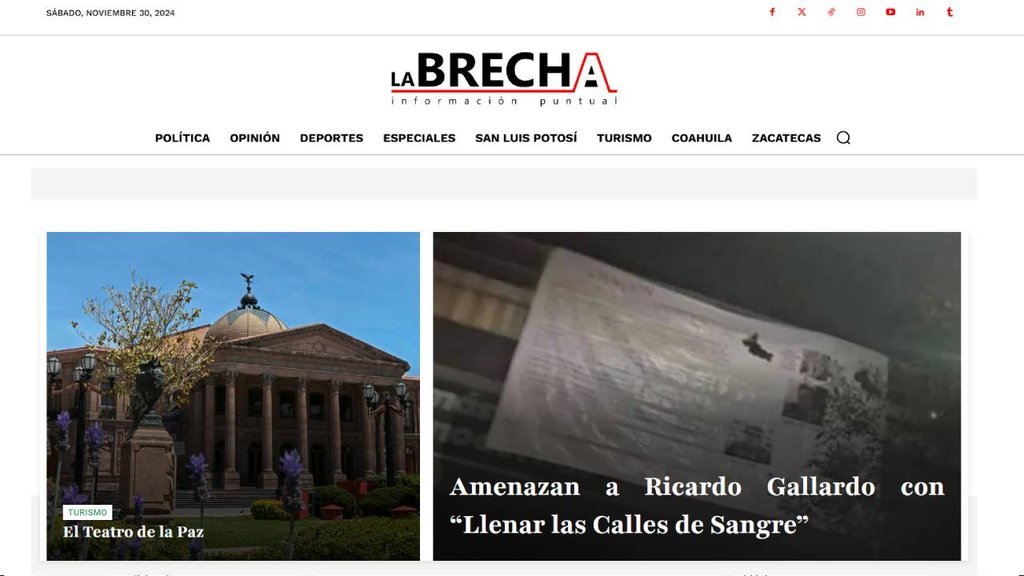 Screenshot of the La Brecha | Informacion Puntual website