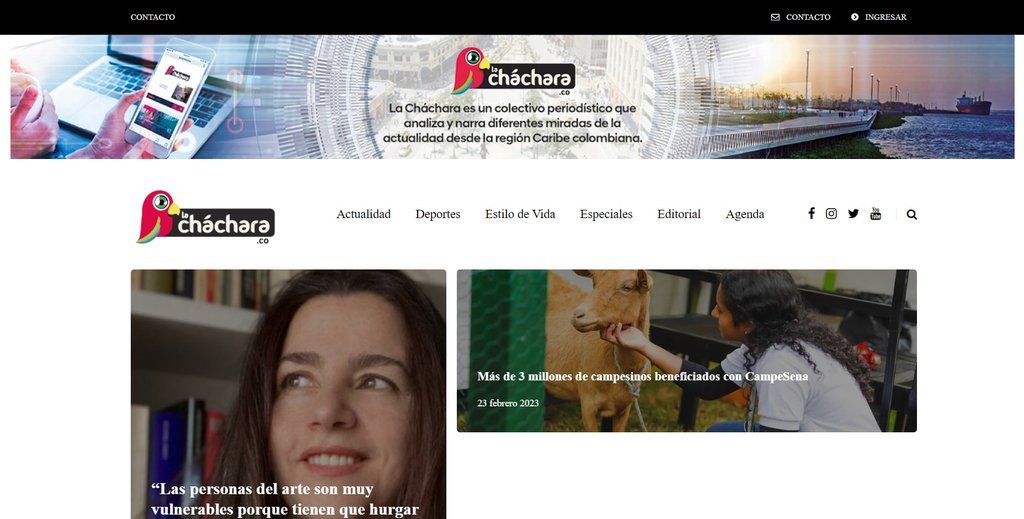 Screenshot of the La Chachara website