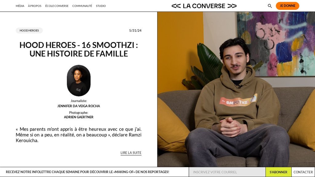 Screenshot of the La Converse website