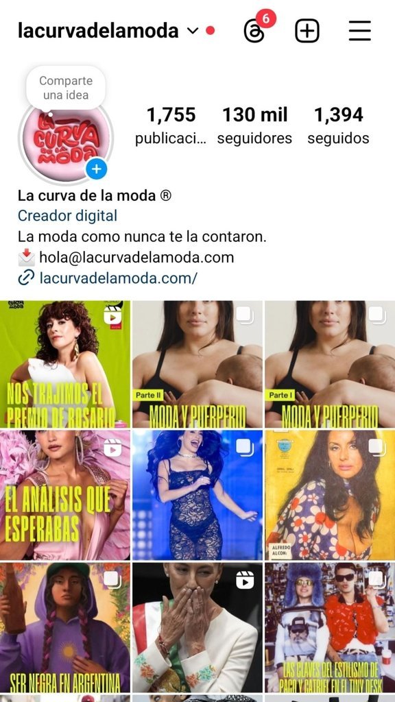 Screenshot of the La Curva De La Moda website