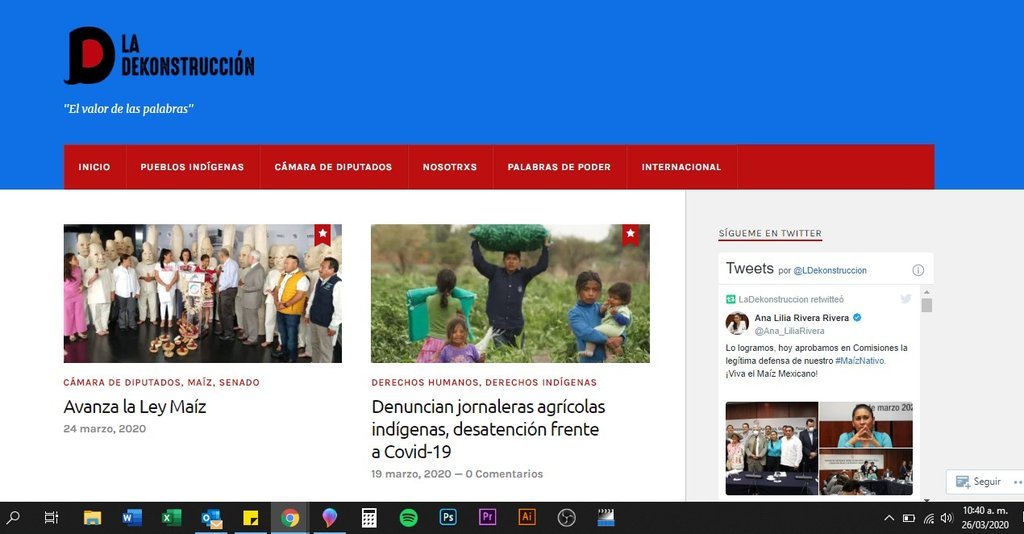 Screenshot of the La Dekonstruccion website