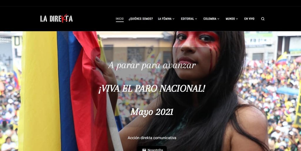 Screenshot of the La Direkta website