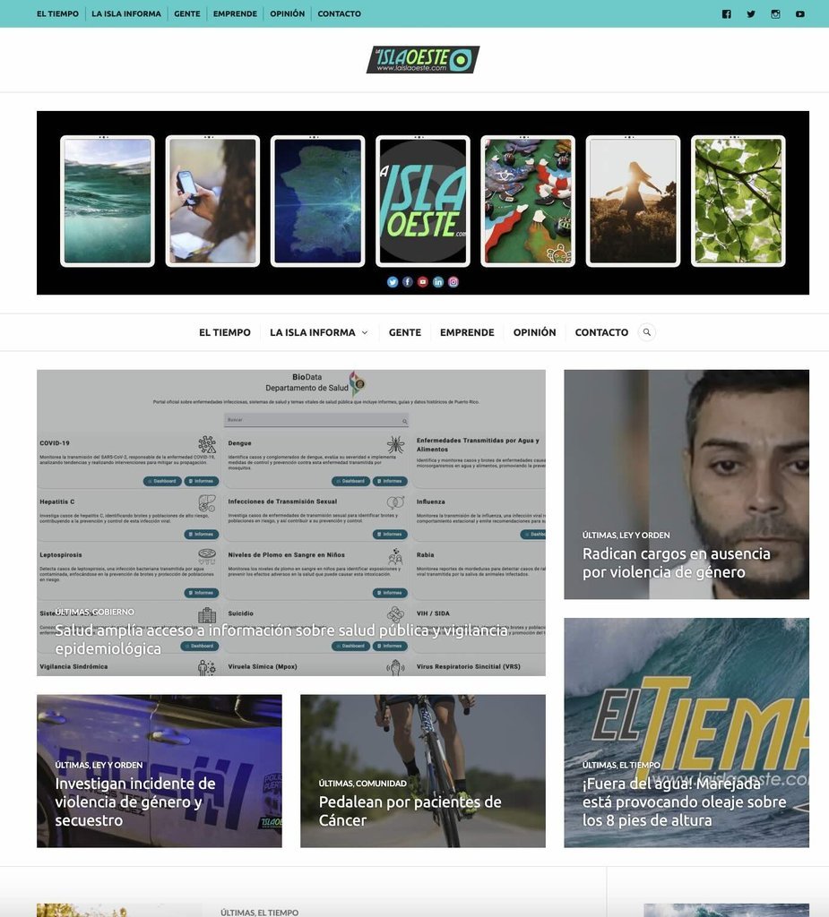 Screenshot of the La Isla Oeste website