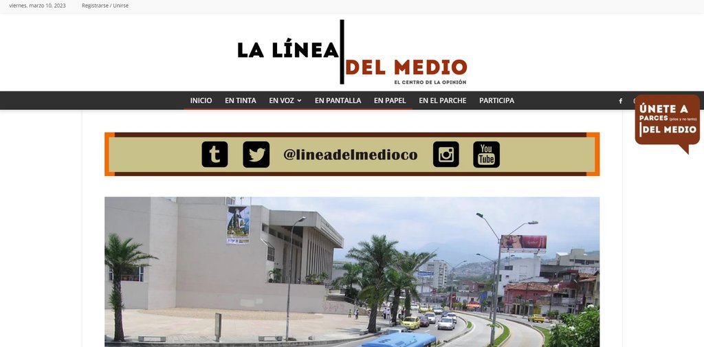 Screenshot of the La Linea Del Medio website