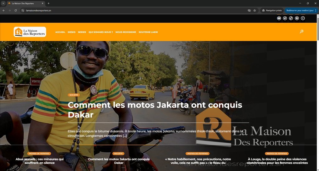 Screenshot of the La Maison Des Reporters website