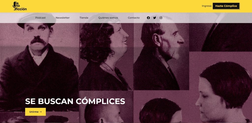 Screenshot of the La No Ficcion website