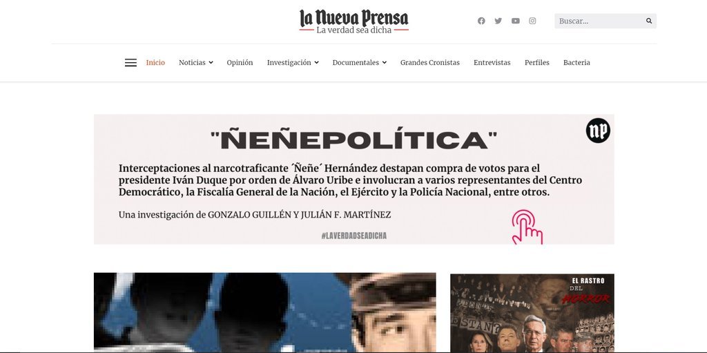 Screenshot of the La Nueva Prensa website