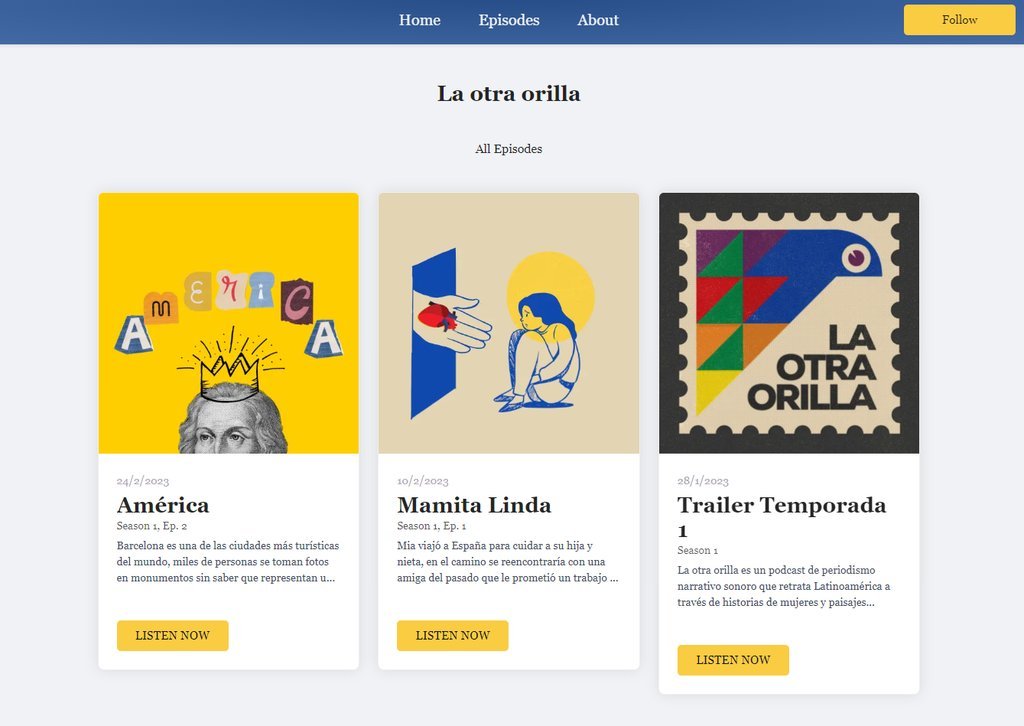 Screenshot of the La Otra Orilla website