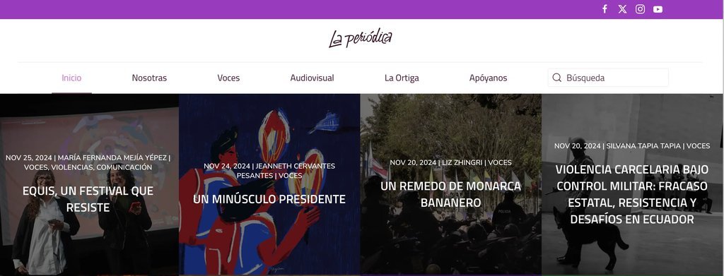 Screenshot of the La Periodica website