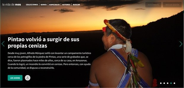 Screenshot of the La Vida De Nos website