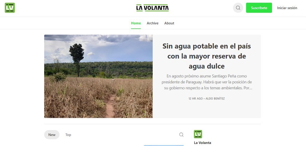 Screenshot of the La Volanta website