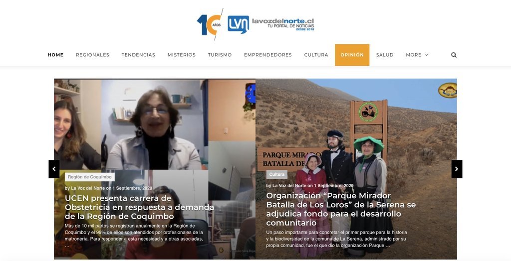 Screenshot of the La Voz Del Norte website
