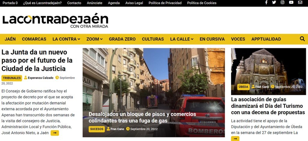 Screenshot of the Lacontradejaén website