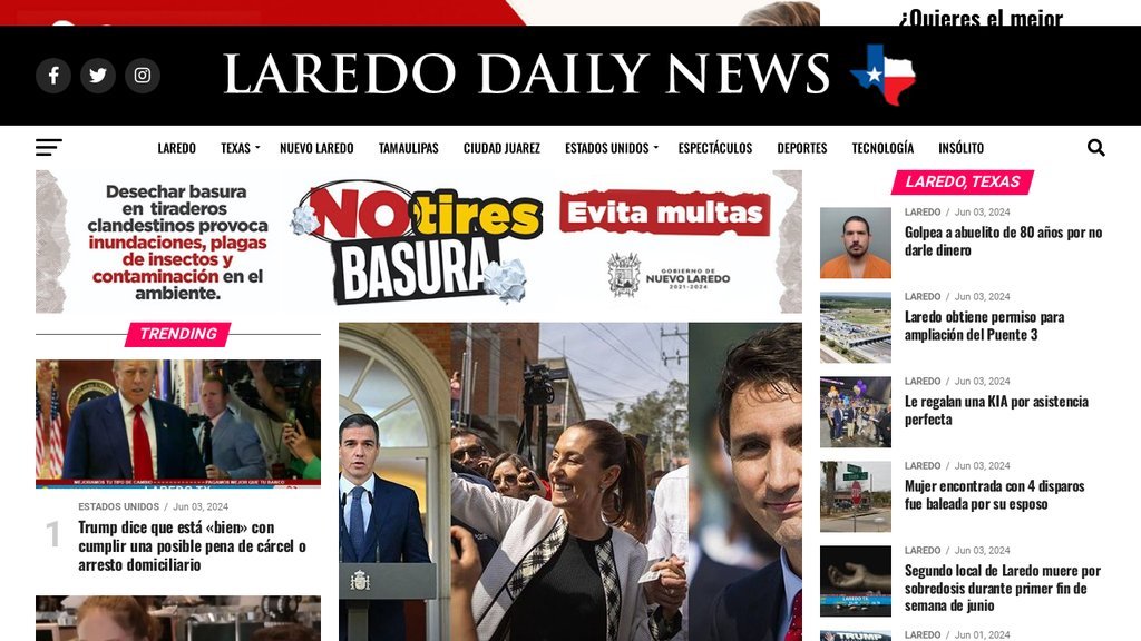 Screenshot of the Laredo Daily News website