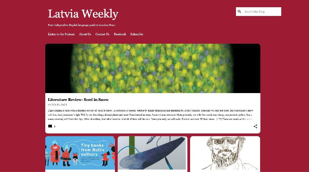 Screenshot of the Latvia Weekly website