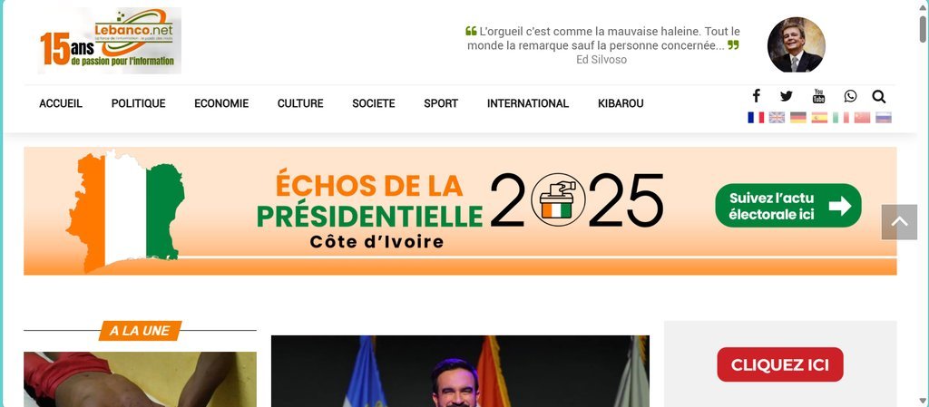 Screenshot of the Le Banco website