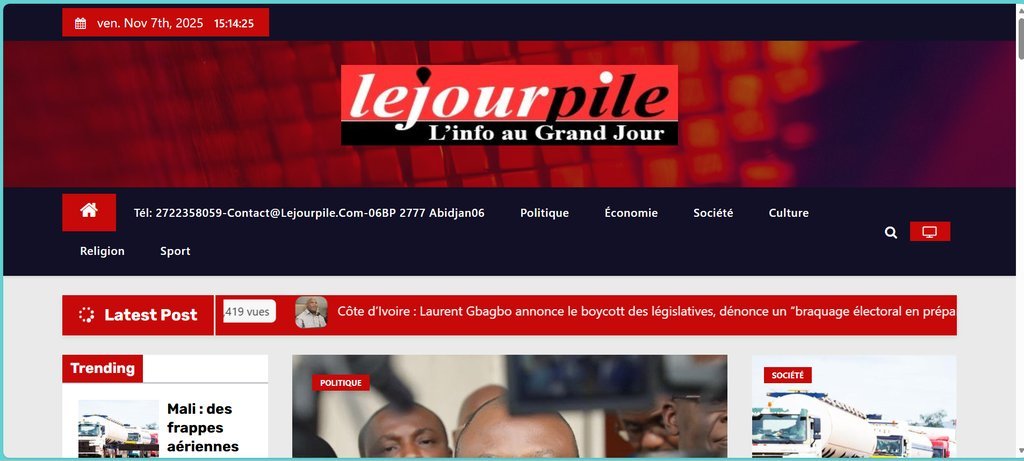 Screenshot of the Le Jourpile website