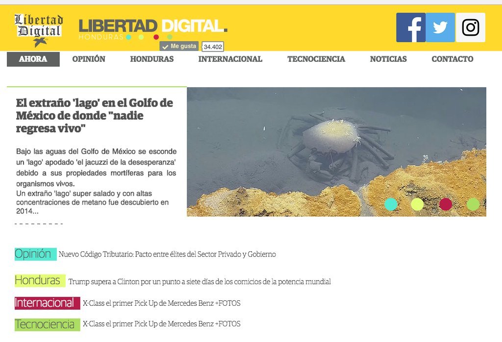 Screenshot of the Libertad Digital website