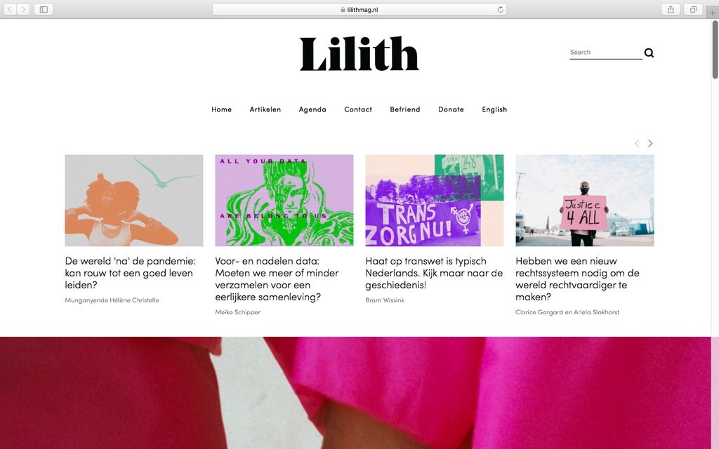 Screenshot of the Lilith Magazine website