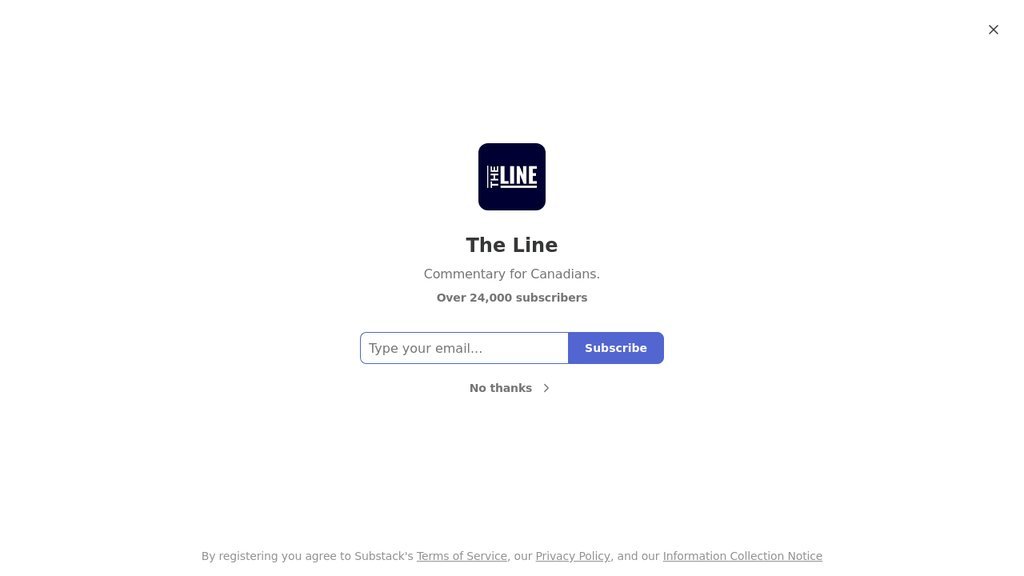 Screenshot of the The Line website