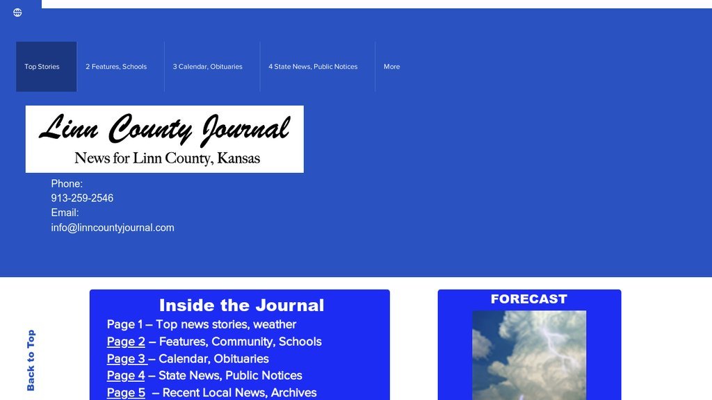 Screenshot of the Linn County Journal website