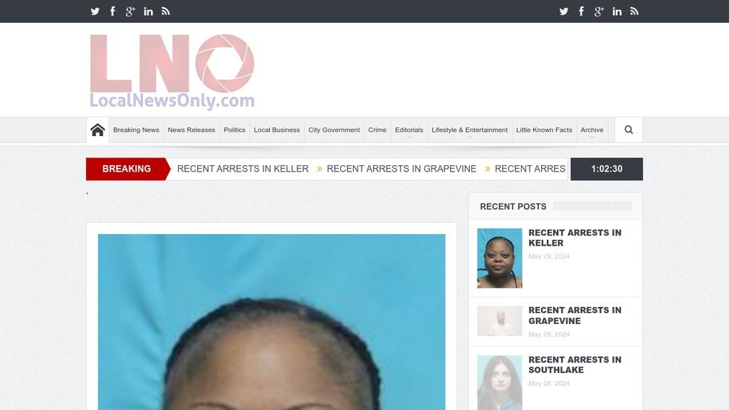 Screenshot of the Local News Only website